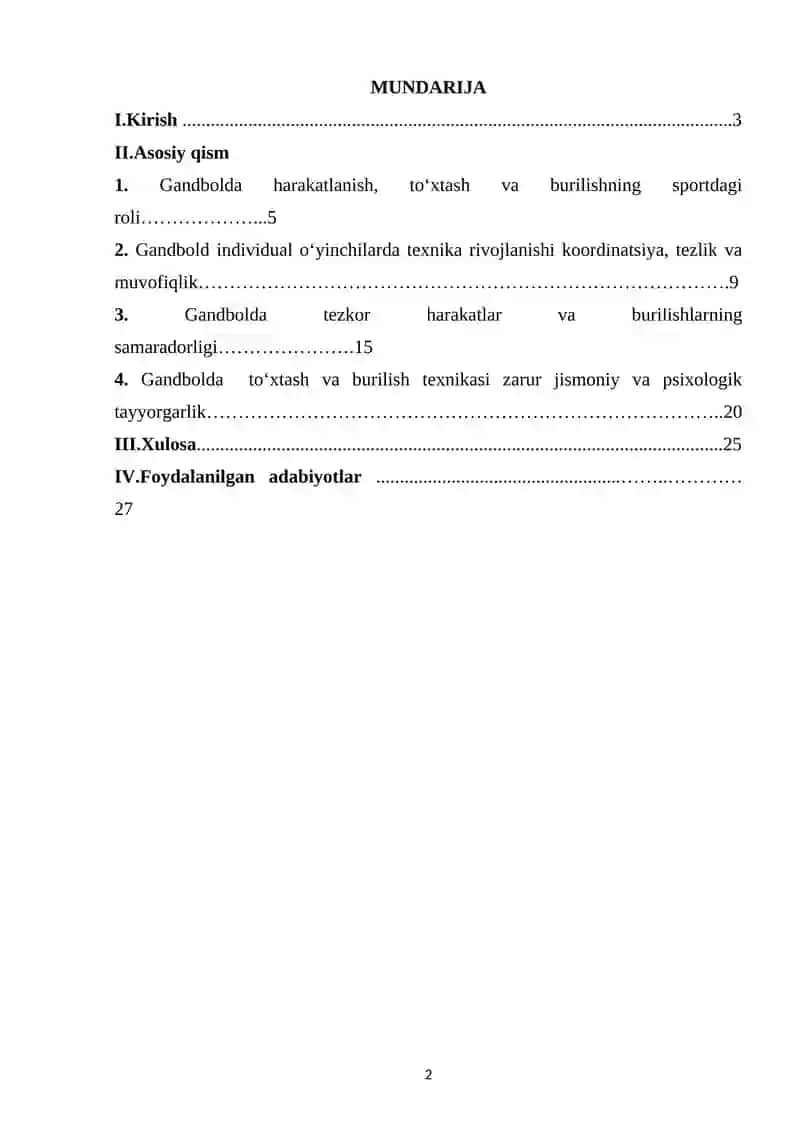Gandbol o‘yinida harakatlanish to‘xtash burilish texnikasini o‘rganishni takomilllashtirish 2