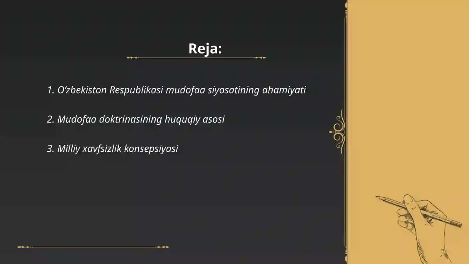 O'zbekiston Respublikasi mudofaa doktorinasining qabul qilinishi 2