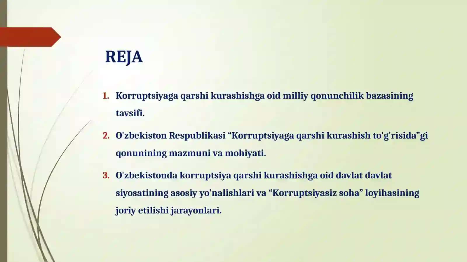 O‘zbekistonning korrupsiyaga qarshi kurashsiyosati 2