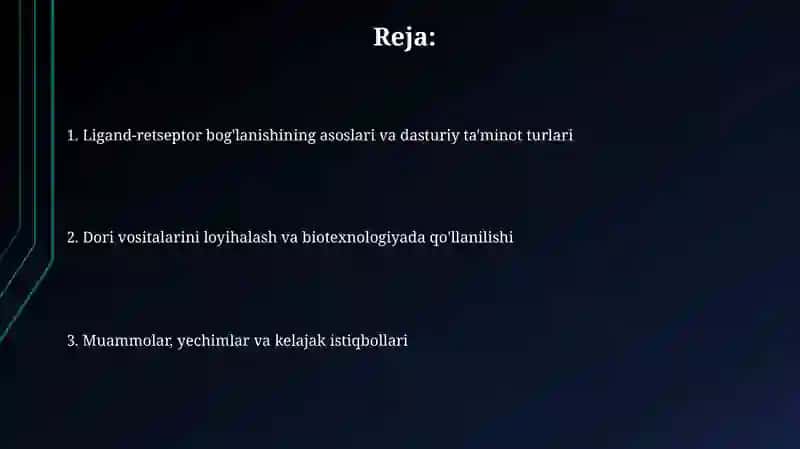 Ligand-retseptor bog'lanishlar uchun dasturlar 2