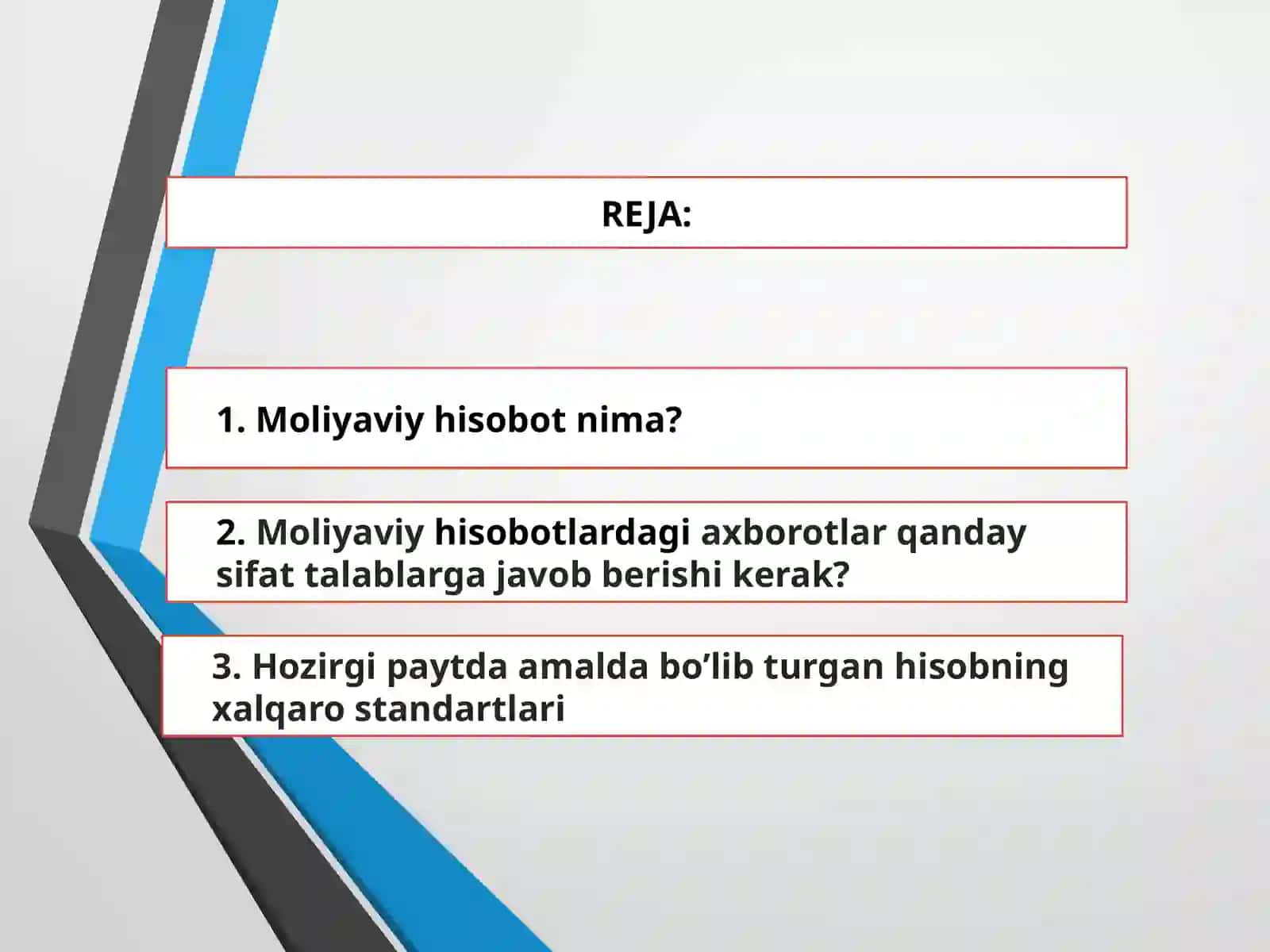 MOLIYAVIY HISOBOTLARNI TAQDIM ETISH 2