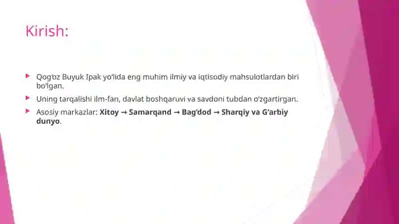 Buyuk ipak yo’lida qog‘oz savdosi 2