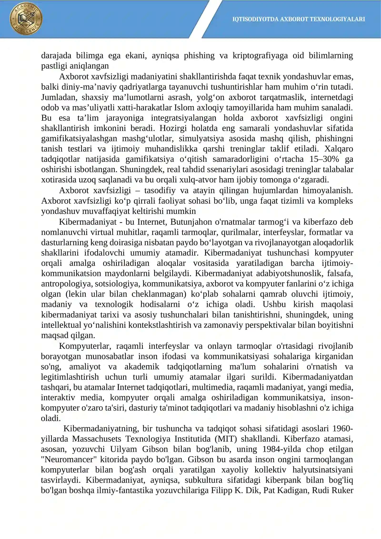 IPTISODIYOTDA AXBOROT TEXNOLOGIYALARI 2