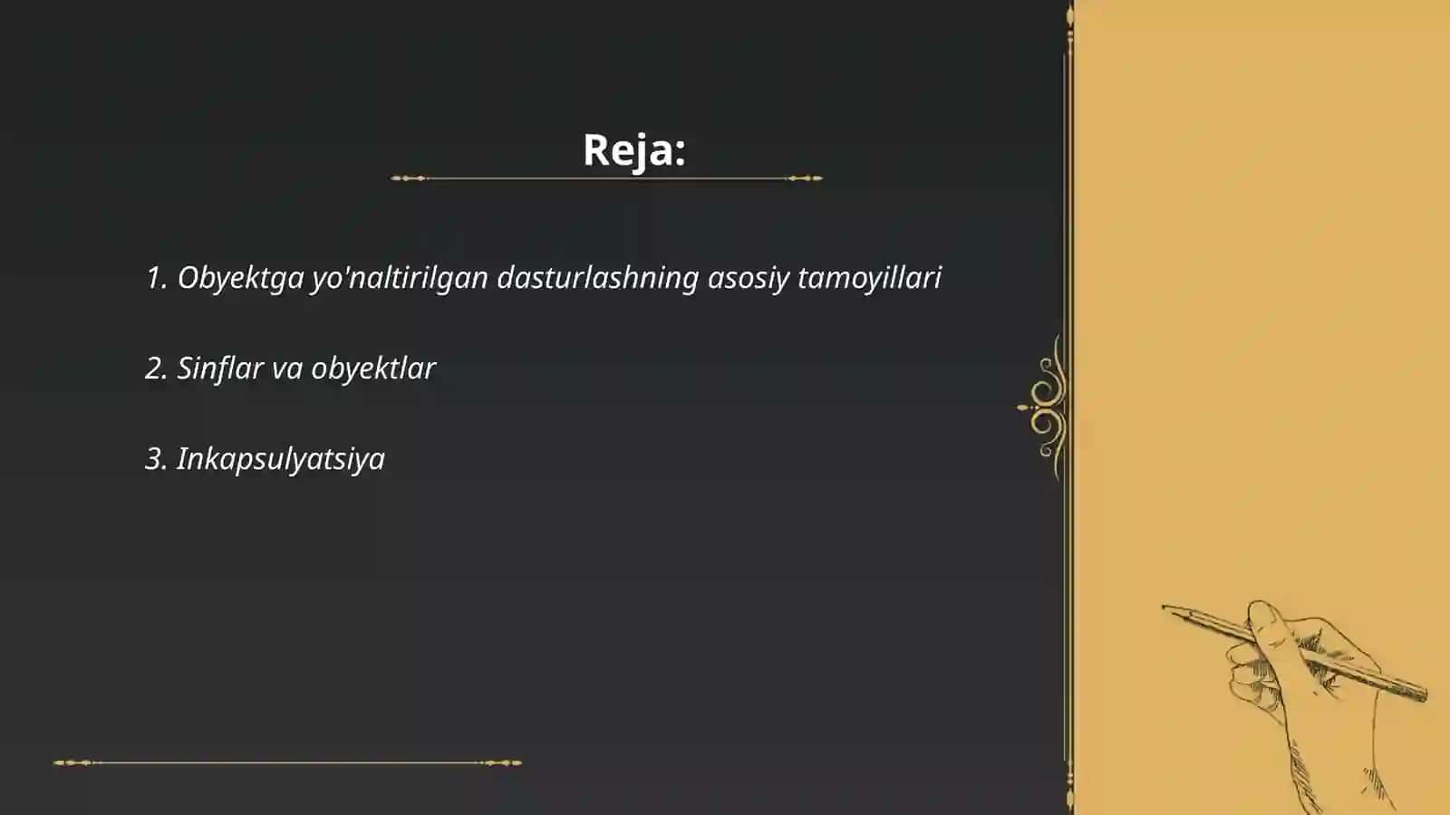 Obyektga yo'naltirilgan dasturlar 2