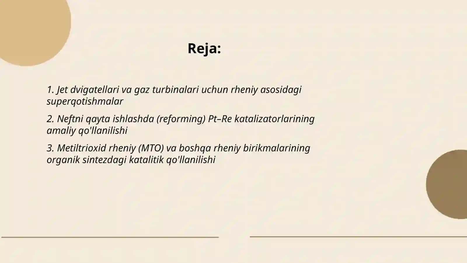 Reniy va uning birikmalarining amaliy qoʼllanilishi 2