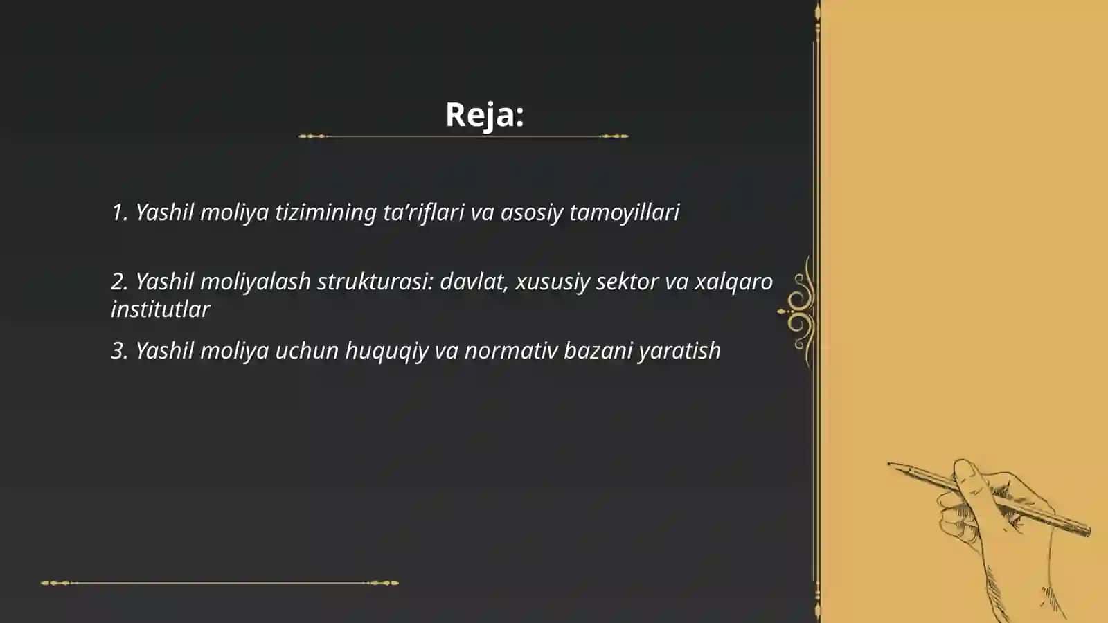 Yashil moliya tizimining tuzilishi va joriy etilishi 2