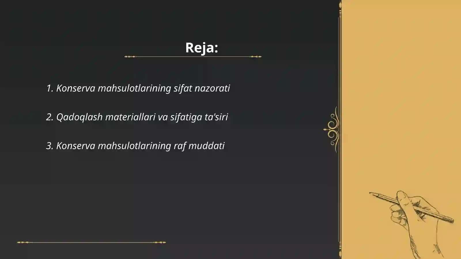 Konserva mahsulotlarini sifat koʻrsatgichlari va turlari 2