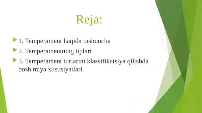 Temperament-shaxs tuzilmasi sifatida 2