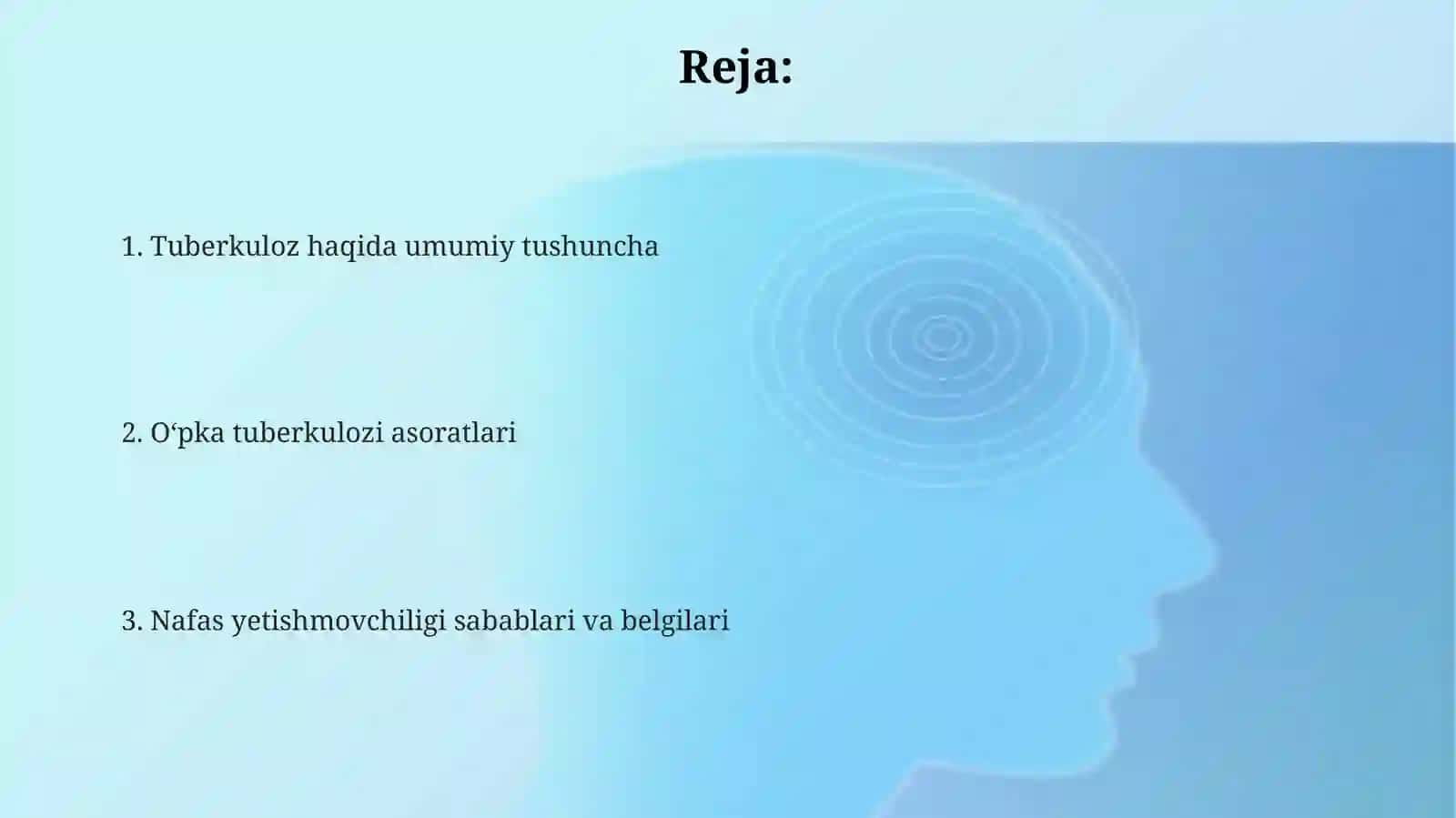 Oʻpka tuberkulozi asoratlari.Tuberkuloz bilan kasallangan bemorlarda nafas yetishmovchiligi 2