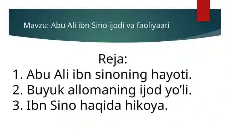 Abu Ali ibn Sino ijodi va faoliyaati 2