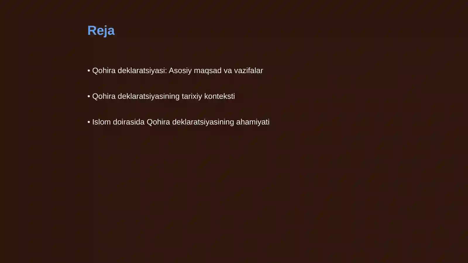Islom doirasida Qohira deklaratsiyasi tarixi va mazmuni 2
