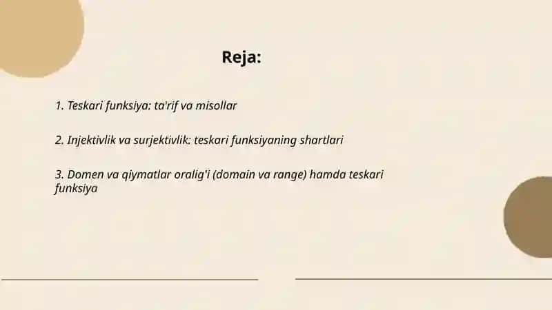 Teskari funksiya 2
