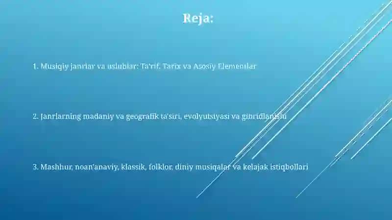 Musiqiy janr va uslublar 2