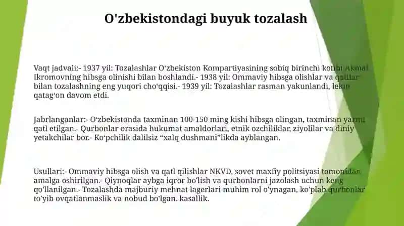 Sovetlarning Ózbekistondagi Qatog'Onchilik Siyosati (1937-1939) 2