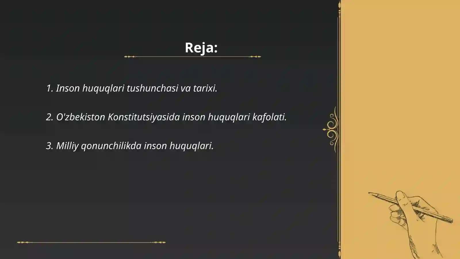 Inson huquqlari va erkinliklari kafolatining yaratilishi 2
