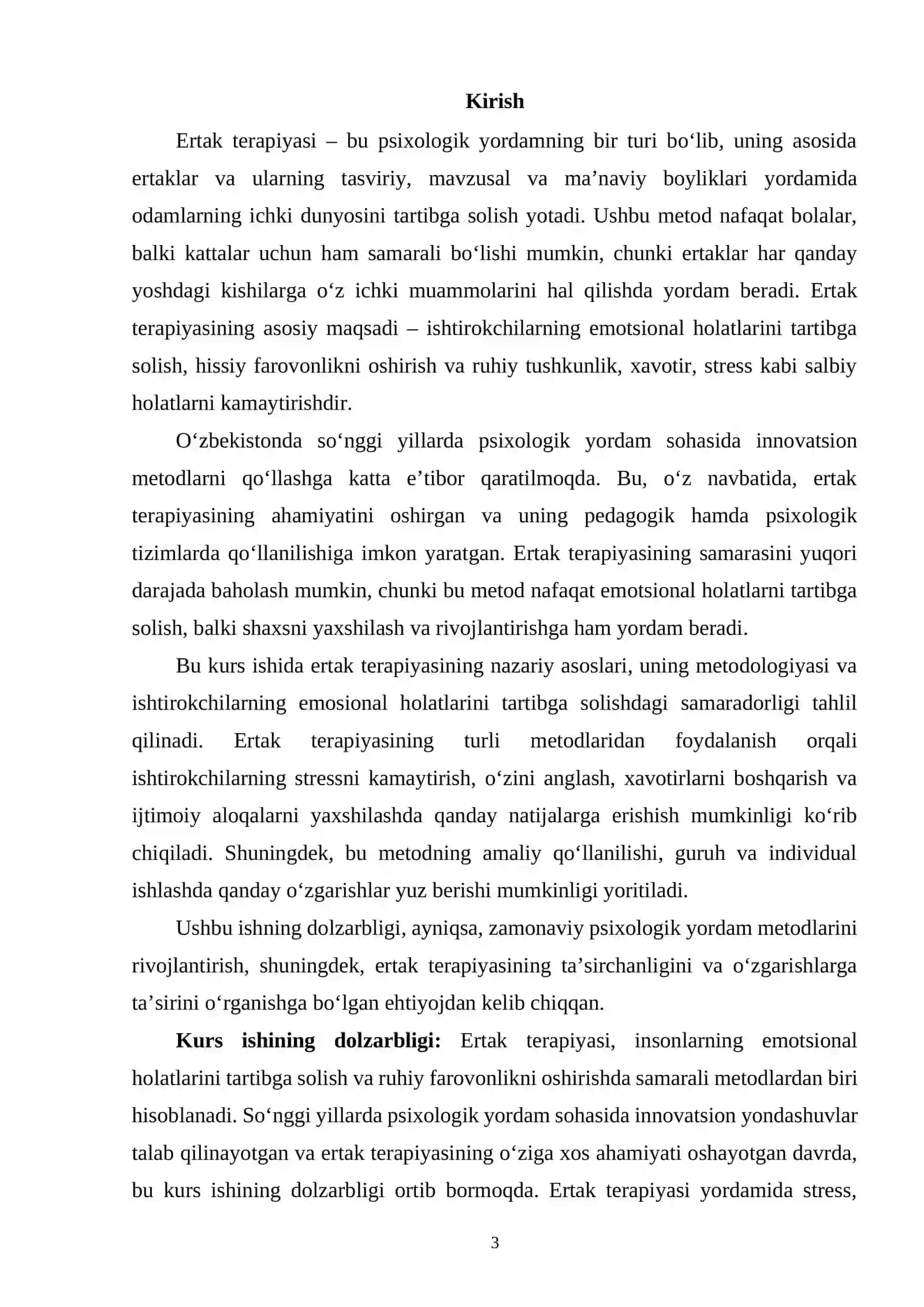 Ertak terapiyasi yordamida ishtirokchilarning emotisonal holatlari 2