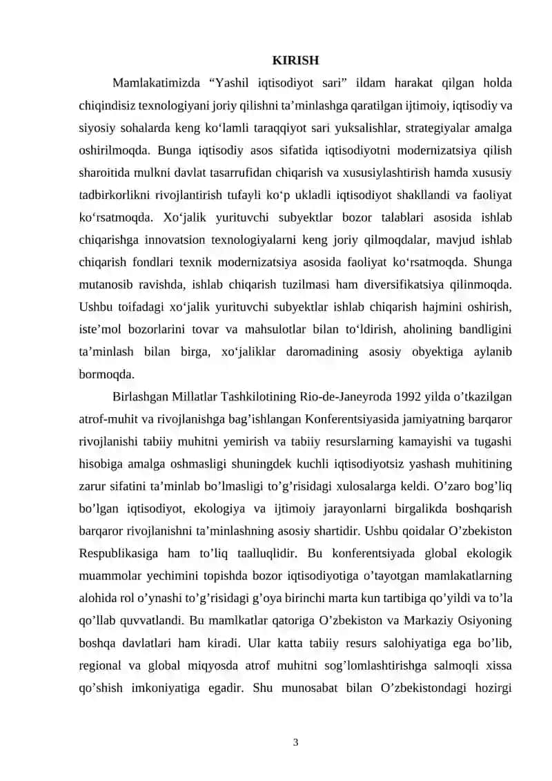 EKOLOGIK SIYOSAT VA GLOBAL EKOLOGIK XAVFSIZLIK MUAMMOLARI 2