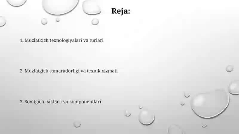 Muzlatkich texnologiyalari va turlari 2