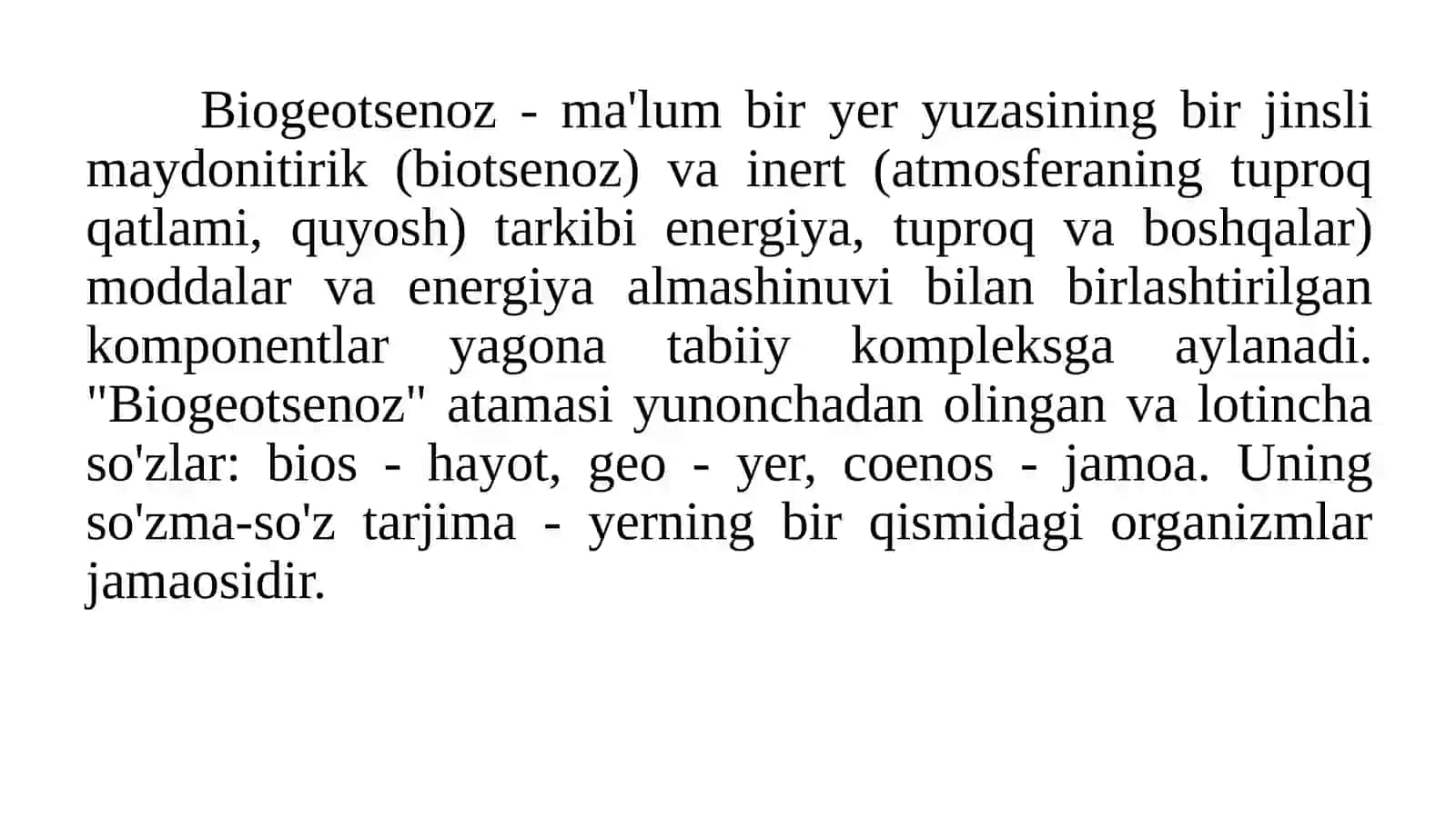 Biogeotsenoz va ekologik omillar 2