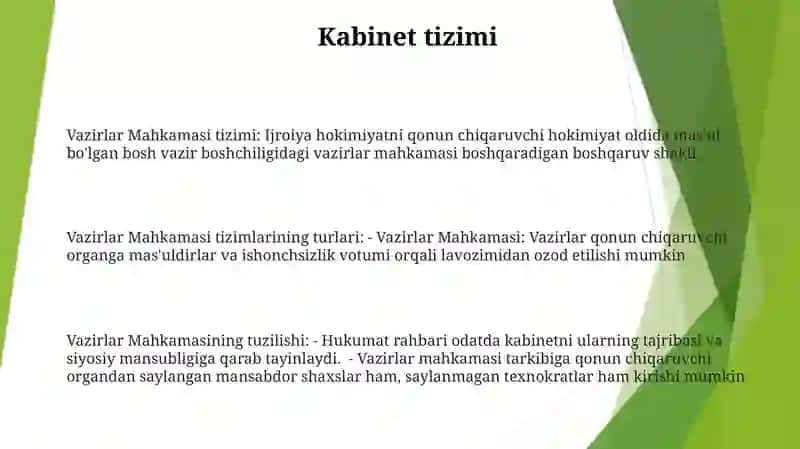 Vazirlar Mahkamasi Turlari Va Shakllantirish 2