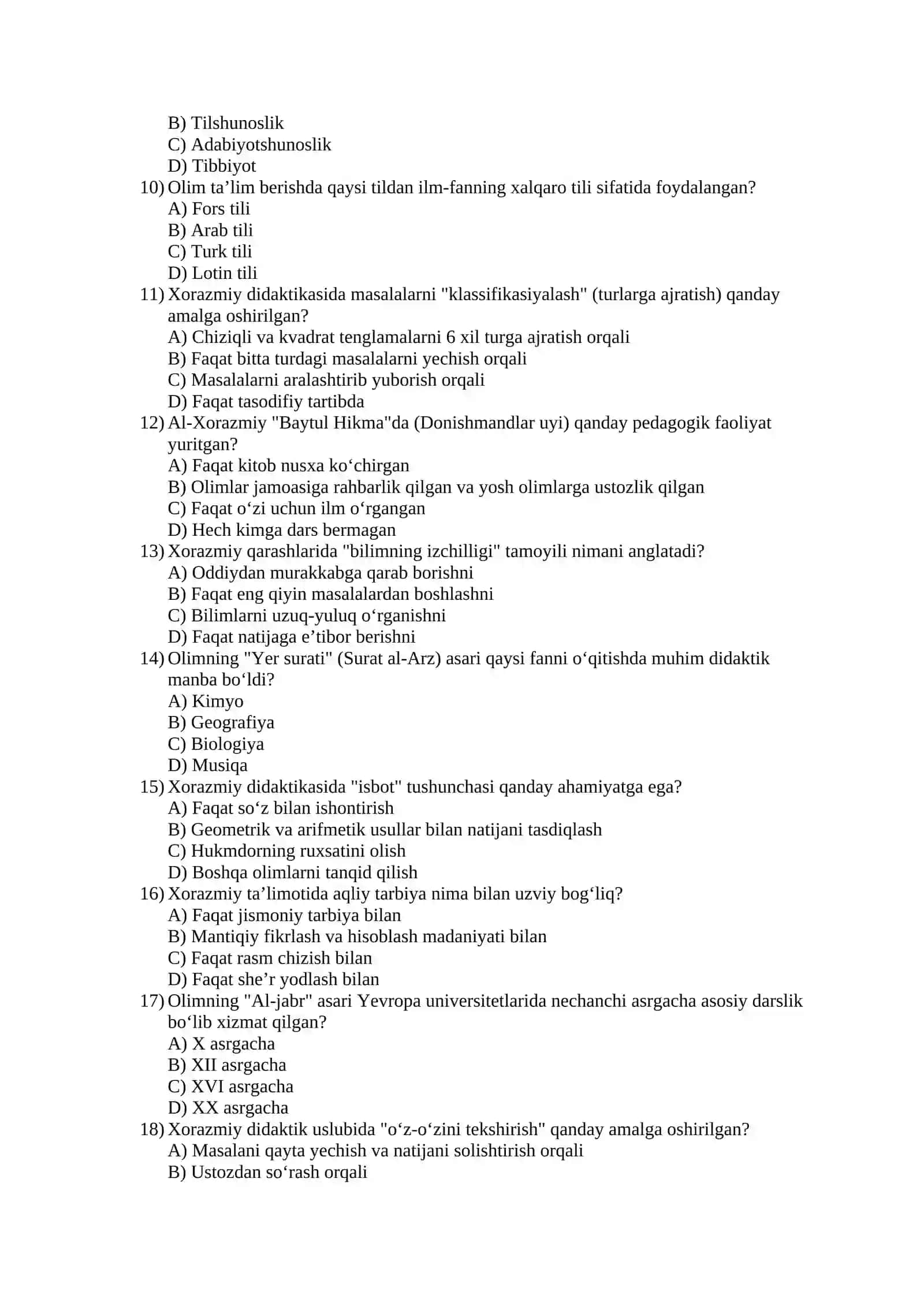 Al-Xorazmiyning didaktik qarashlari va uning ilm-fan rivojiga qo‘shgan pedagogik hissasi 2