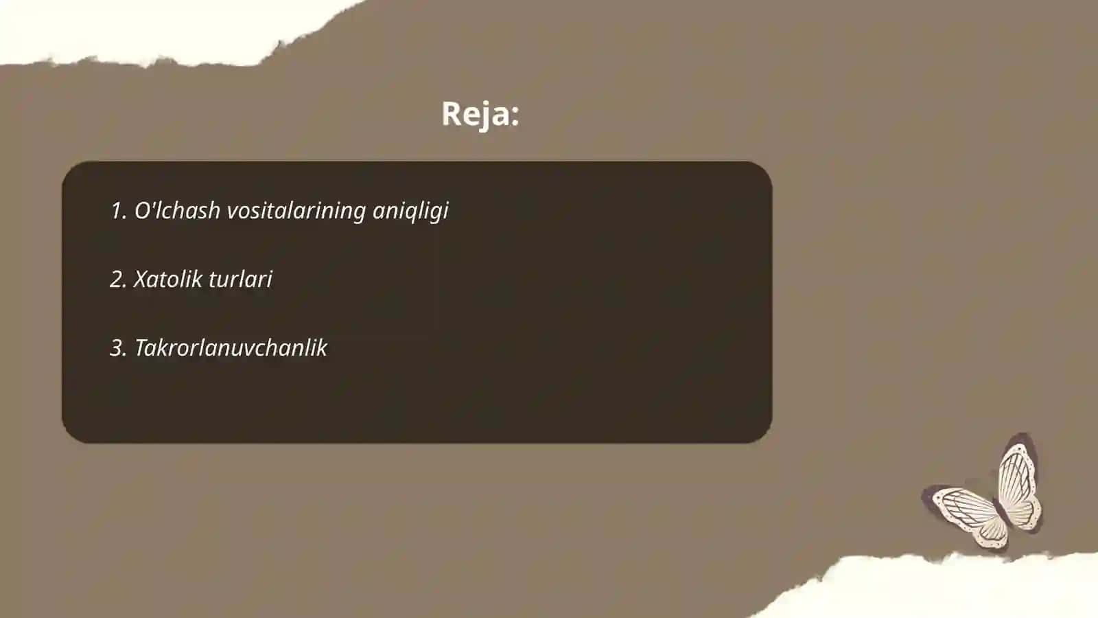 O'lchash vositalarining metrologik ko'rsatkichlari 2