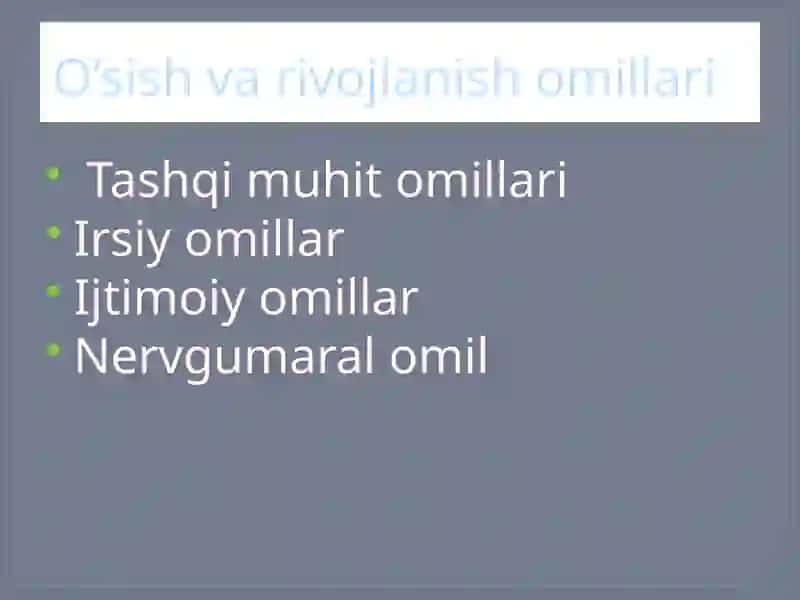 Bolalar o'sish va rivojlanishining buzilishlari 2