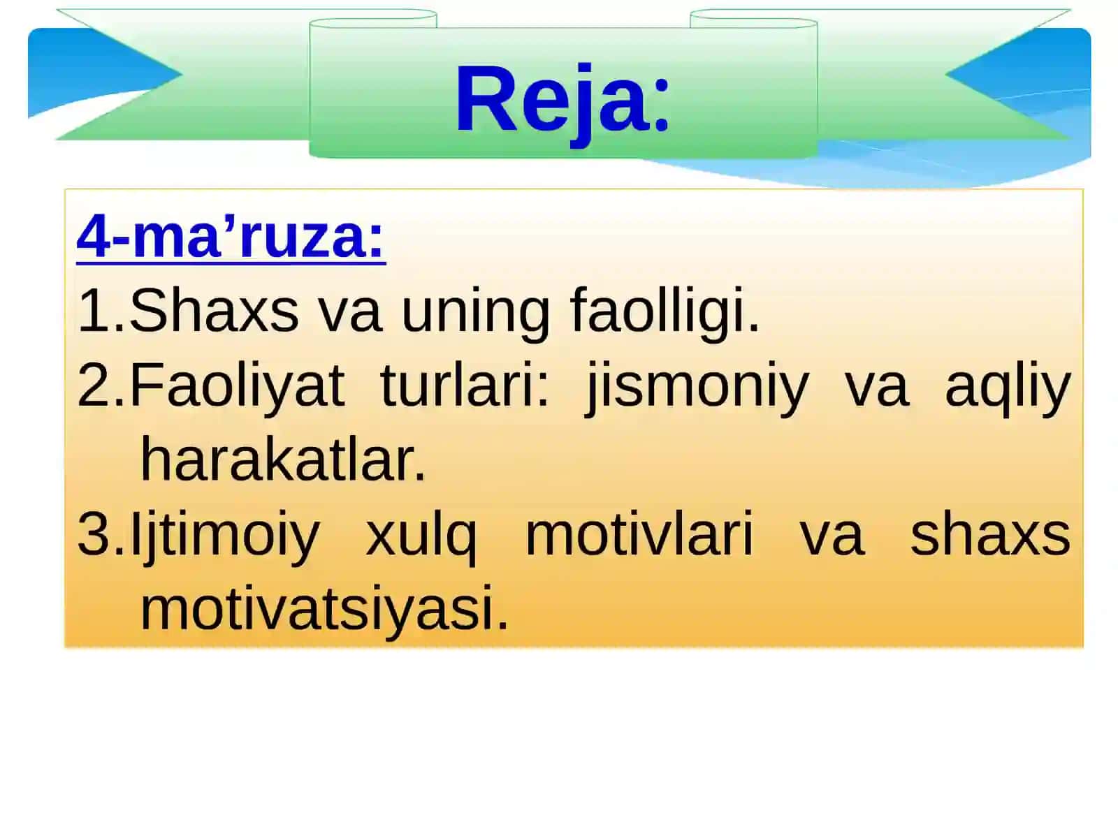 Shaxs faoliyati 2