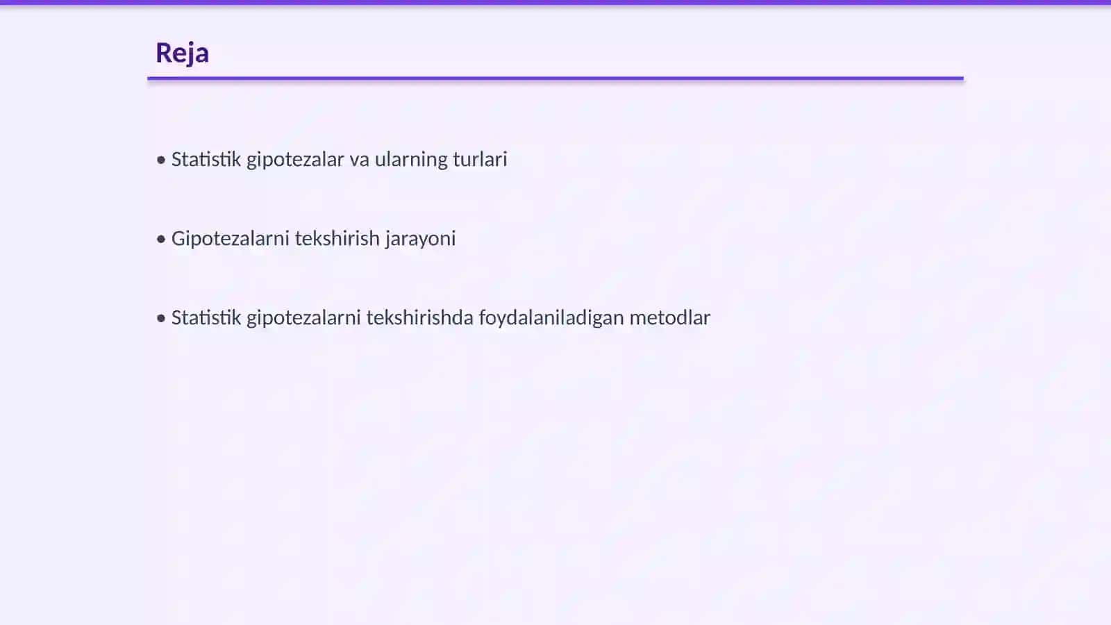 Statistik gipotezalarni tekshirish nazariyasining umumiy tushunchalari 2