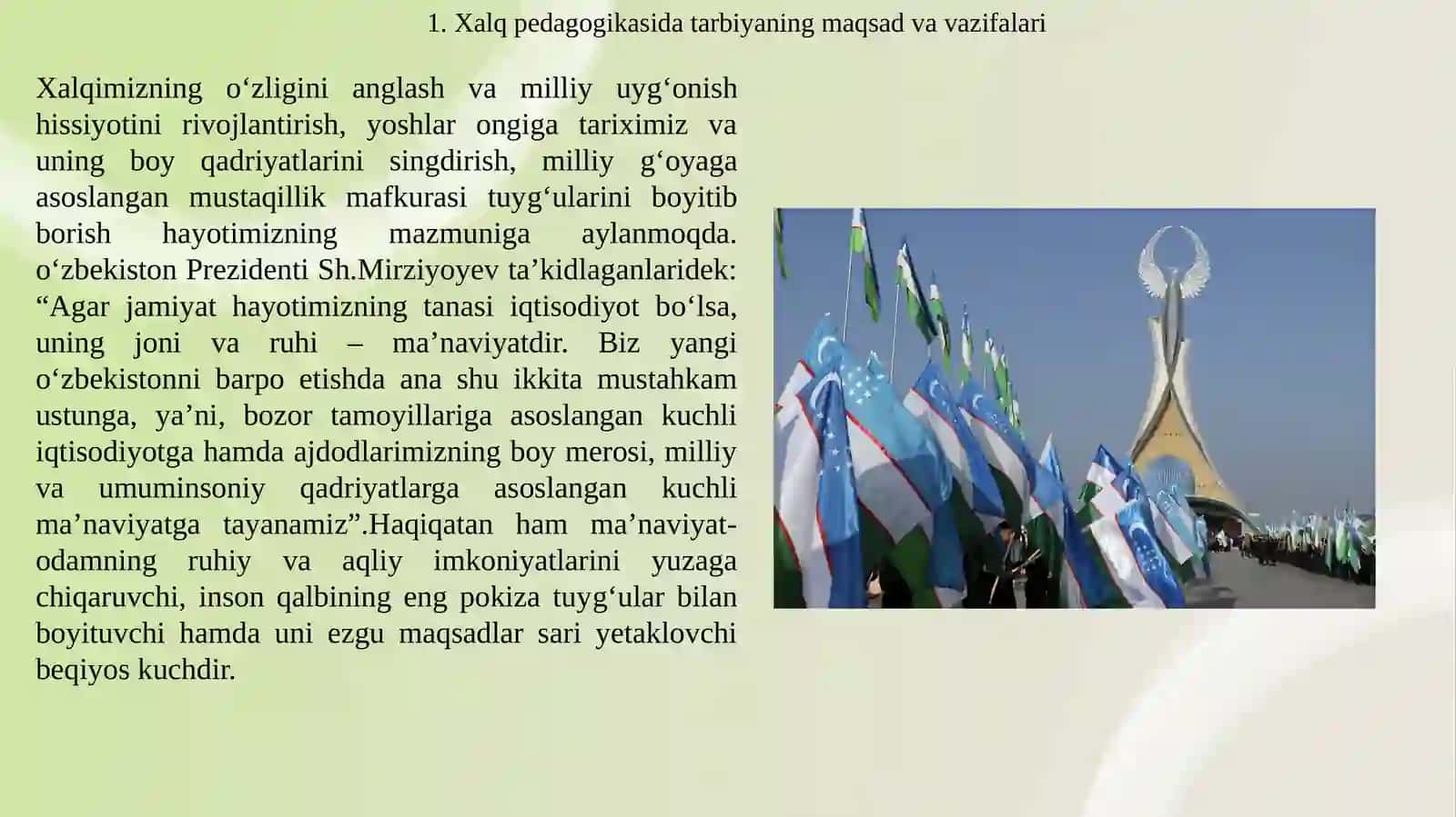 Inson kamolotida xalq pedagogikasining tutgan o‘rni 2