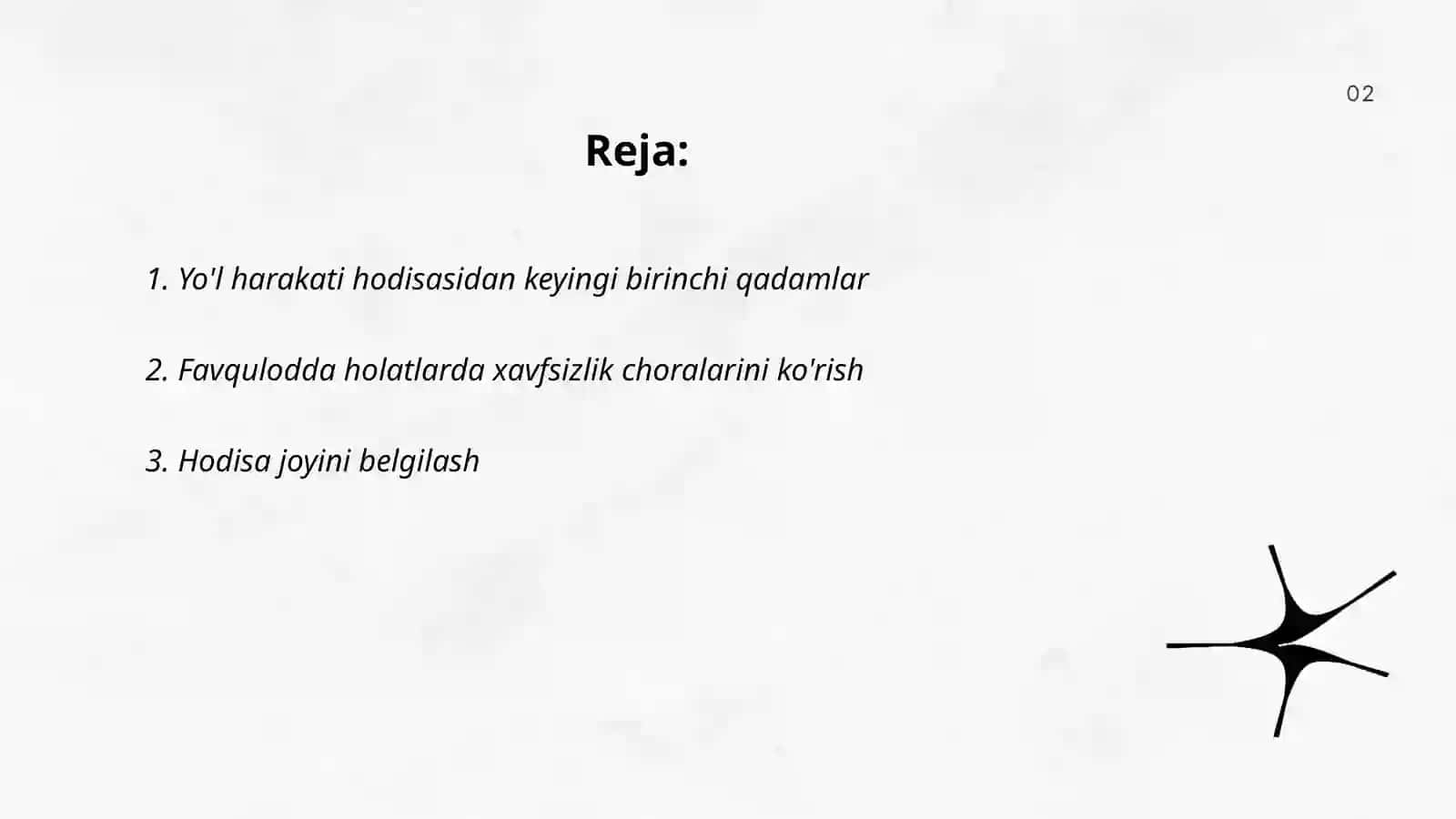 Yo'l harakati hodisasidan keyingi birinchi qadamlar 2