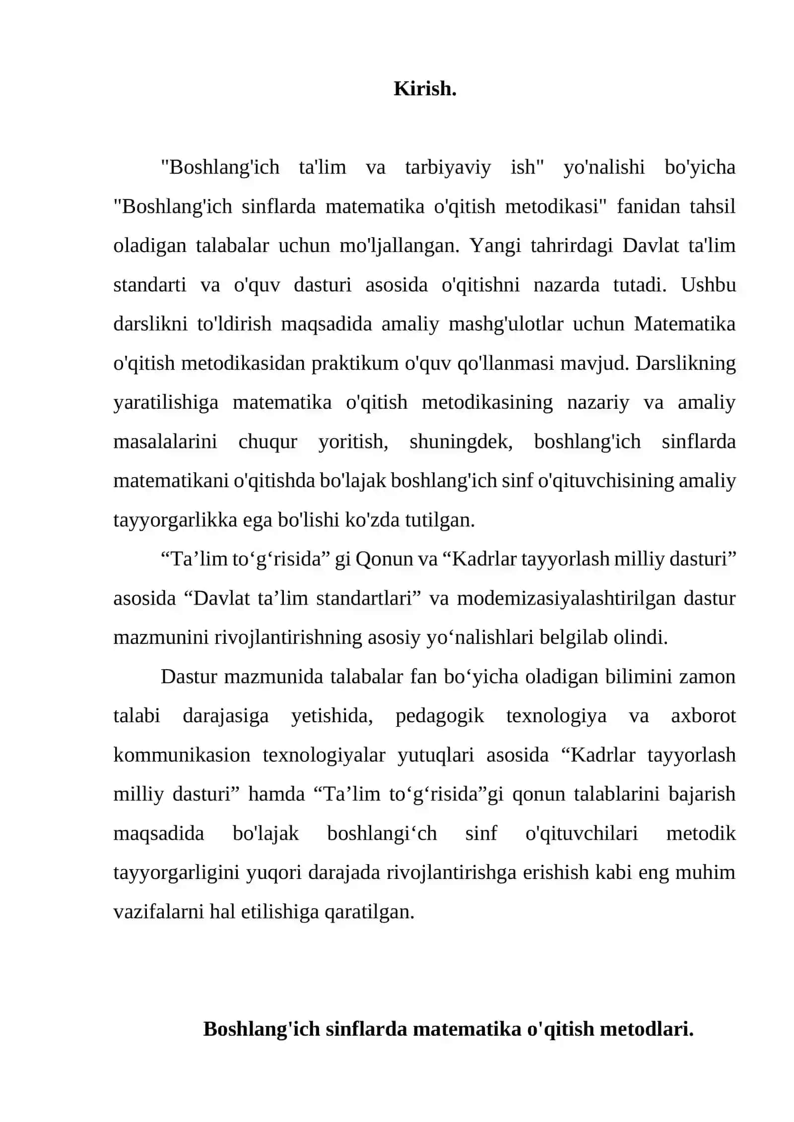 Boshlang'ich sinflarda matematika o'qitish 2