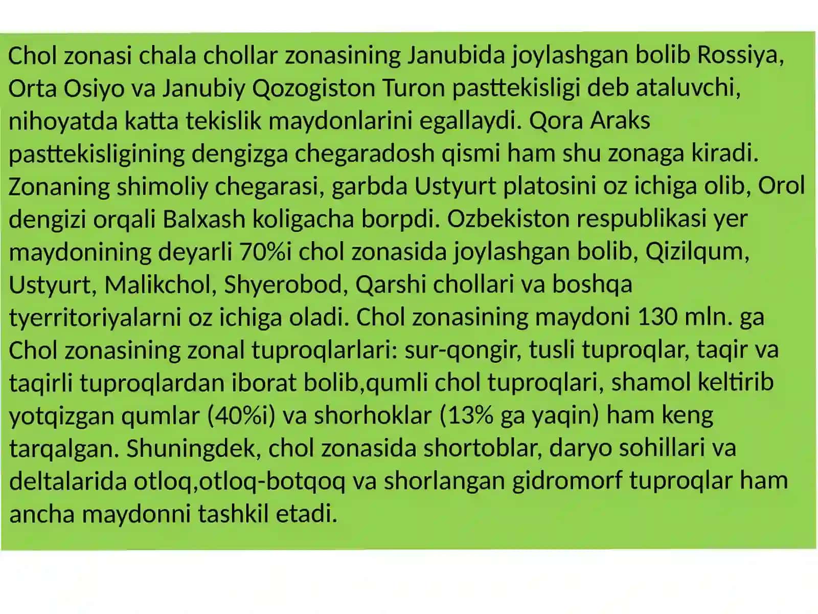 Chol zonasining tuproqlari 2