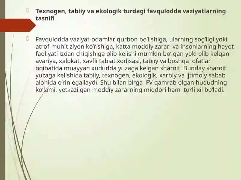 Fаvqulоddаgi vаziyаtlаrdа hаyot fаoliyаti xаvfsizligi vа fuqаrо muhofаzasi 2