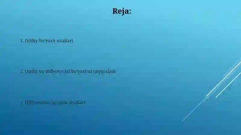 Oddiy va Differensial bo‘yash 2