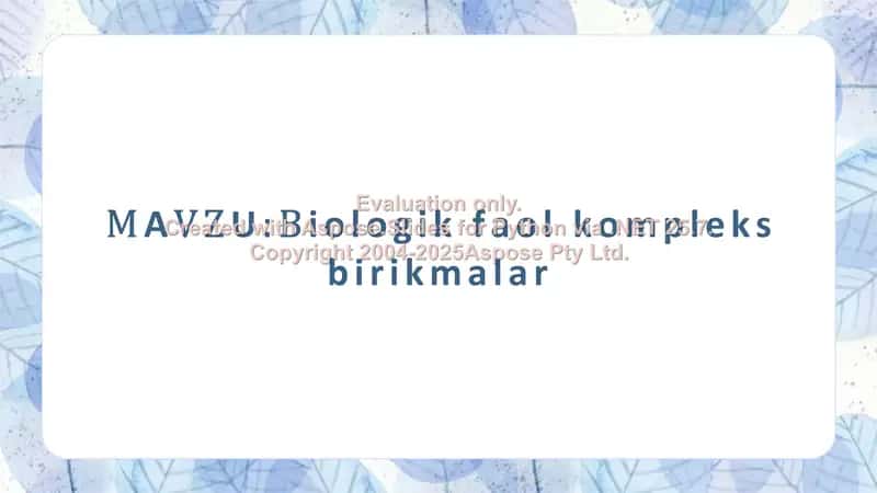Koordinatsion birikmalar 2