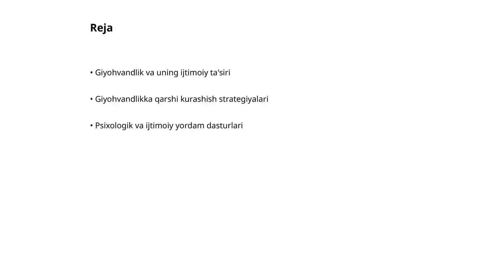 Giyohvandlikka qarshi kurashish 2