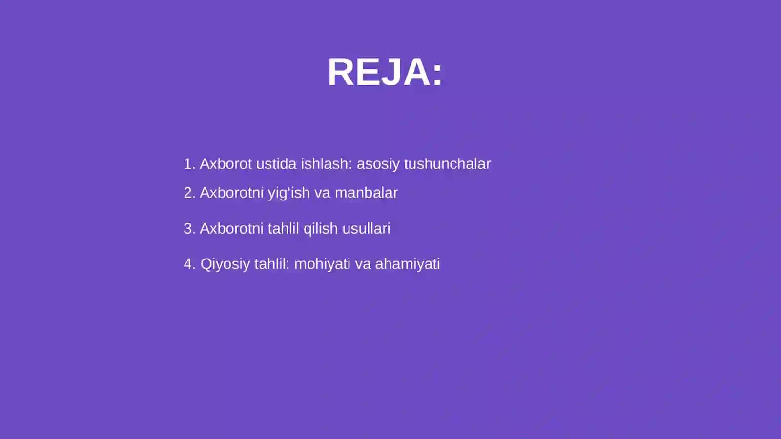 Axborot ustida ishlash va qiyosiy tahlil 2