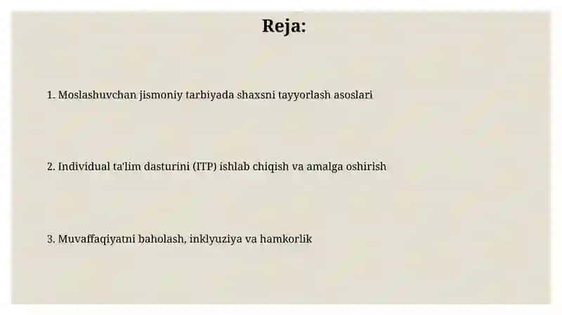 Adaptiv jismoniy tarbiya jarayonida shahsni tayorlash 2
