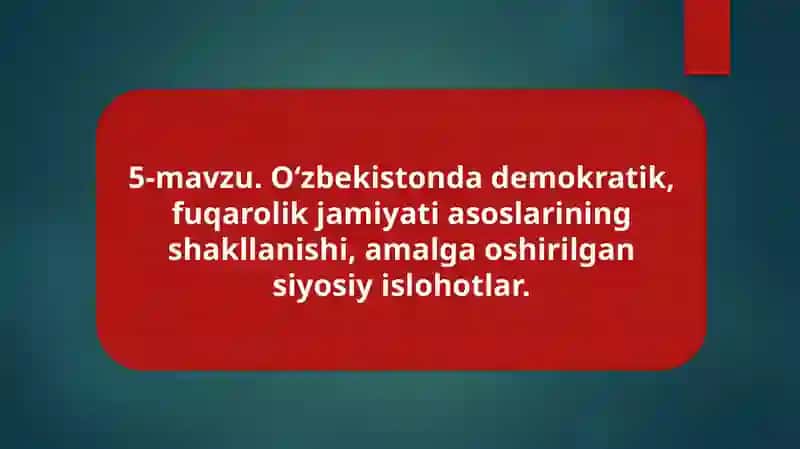 O`zbekistonning eng yangi tarixi fanidan taqdimot 2