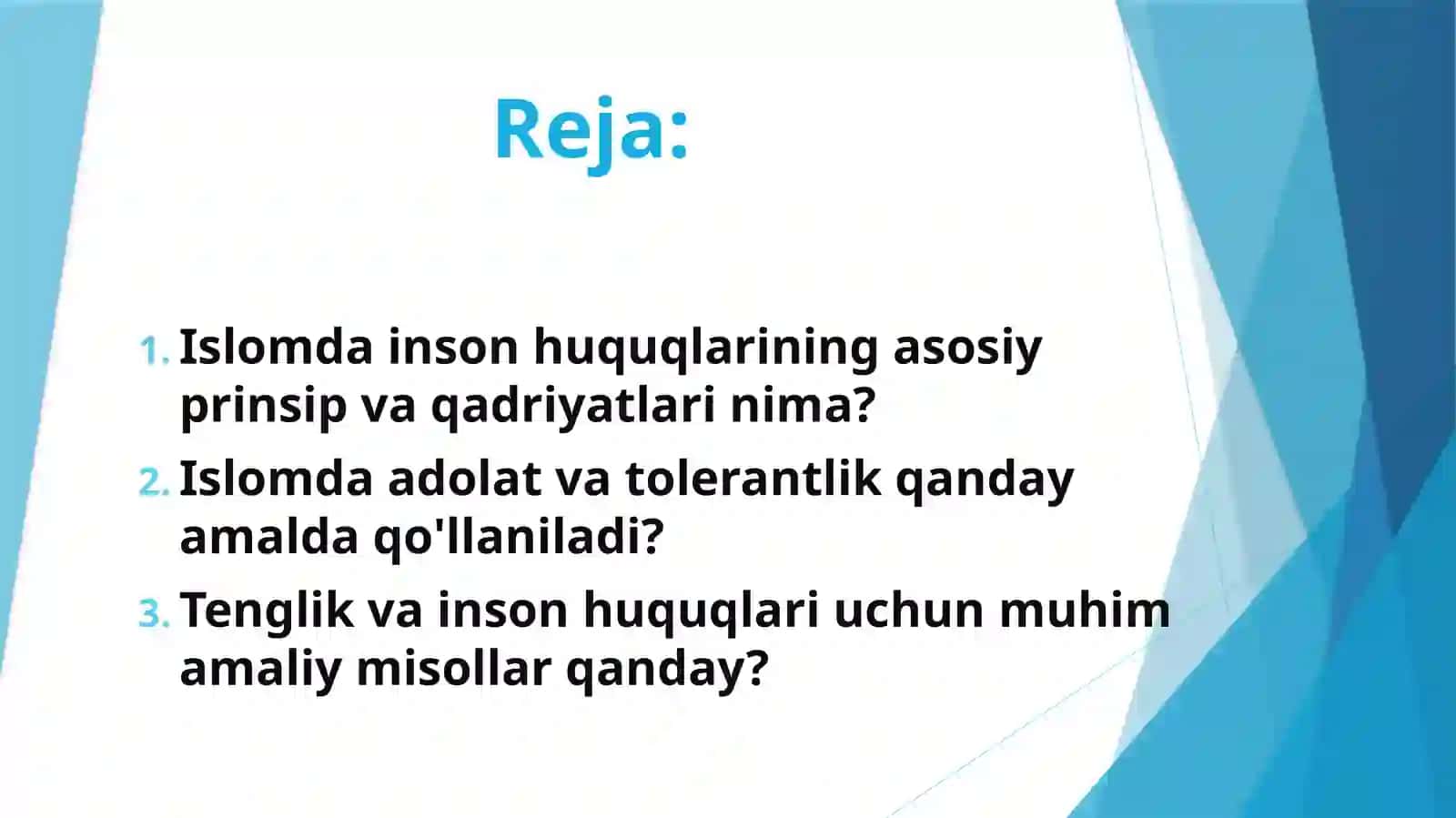 Islomda inson huquqlari himoyasi,ijtimoiy tenglik, adolat va tolerantlik 2