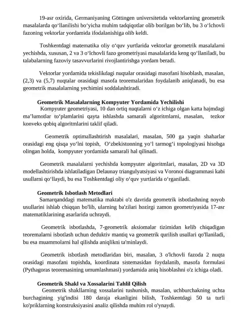 Geometrik usul yordamida masalalar yechish 2