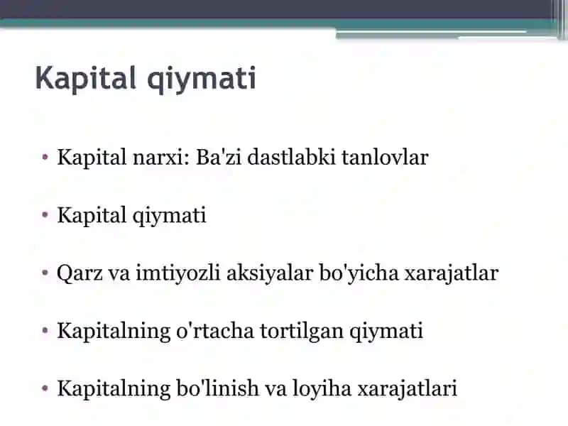 Kapital qiymati 2
