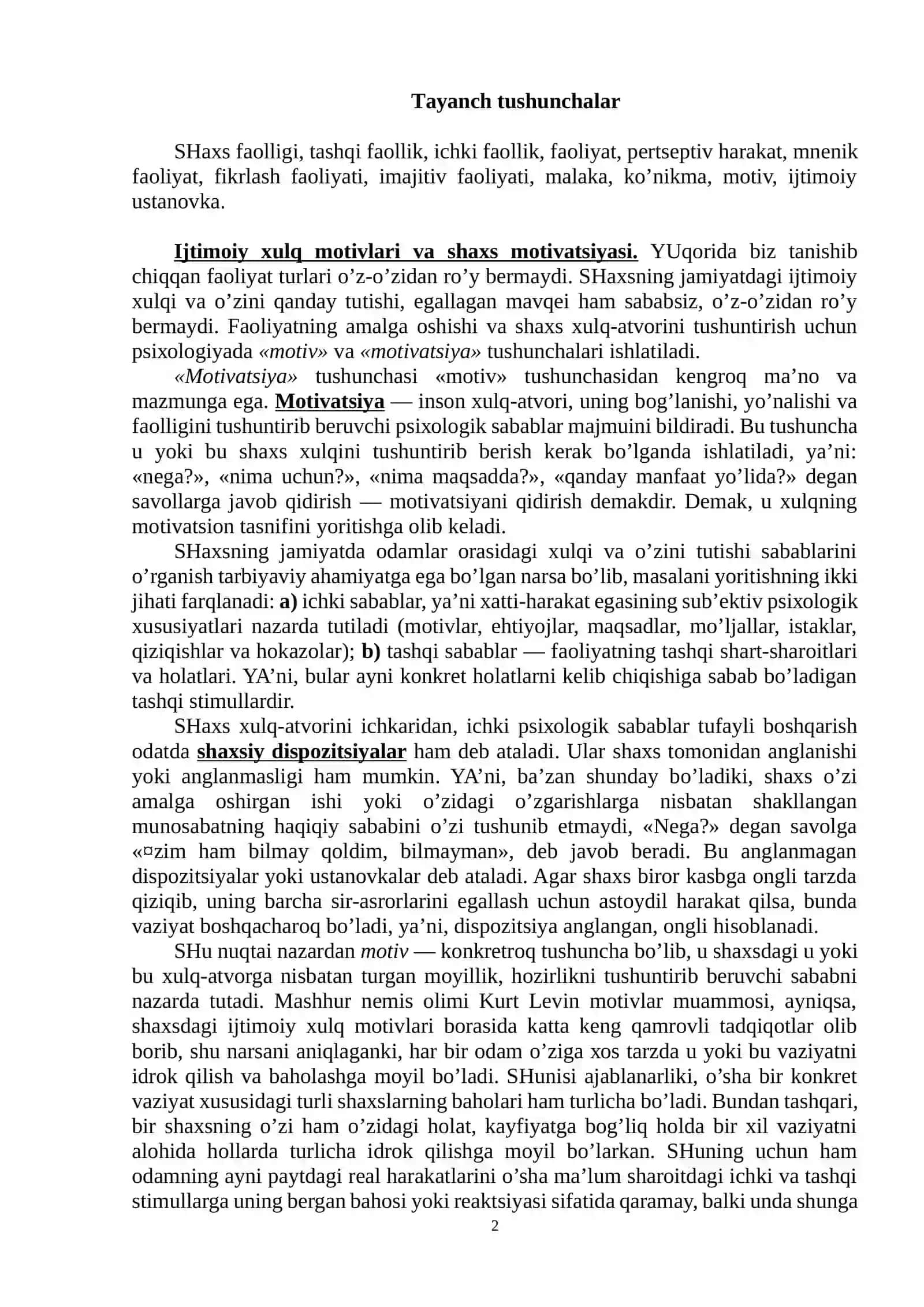 Motivatsiya haqida umumiy tushuncha 2