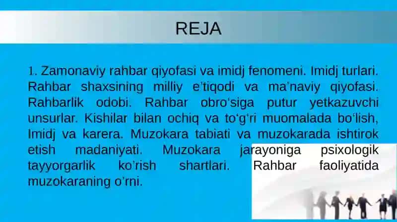 TASHKILOT VA ISHLAB CHIQARISH KORXONALARINING RAHBAR IMIDJI 2
