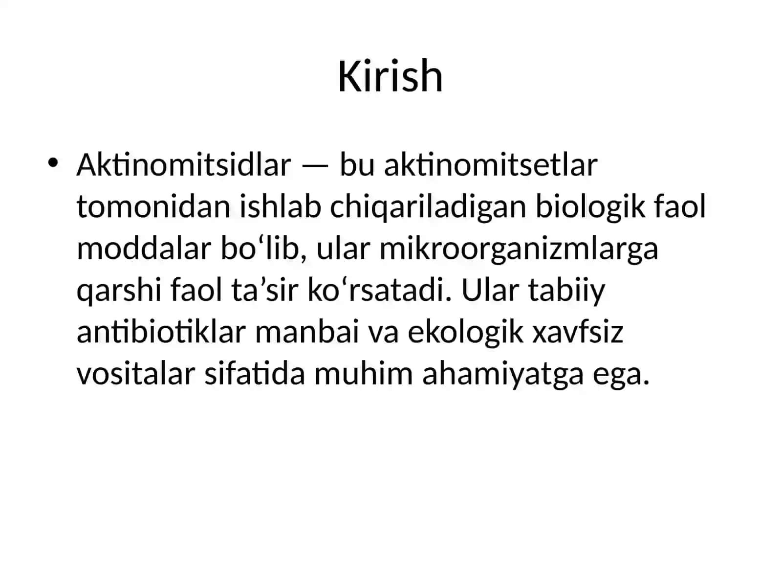 Aktinomitsidlarni sanoat va qishloq xo‘jaligidagi ahamiyati 2