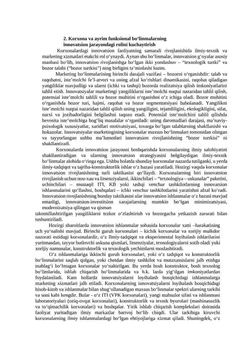 17-Mavzu. Korxonalarda innovatsion faoliyatni boshqarish 2