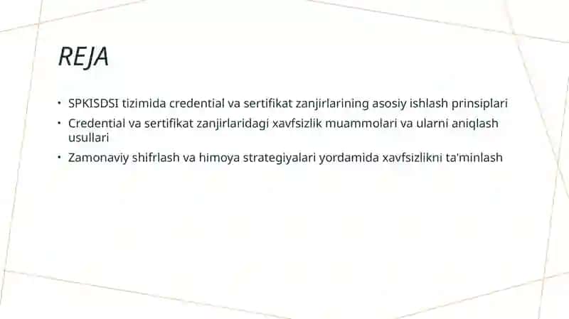 SPKI/SDSI da credential va sertifikat zanjirlarining xavfsizlik tahlili 2