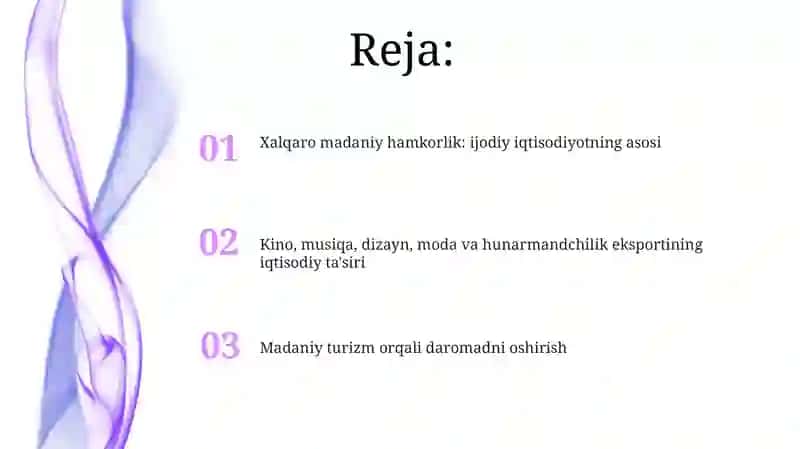 Xalqaro madaniy hamkorlik va kreativ iqtisodiyot rivoji 2