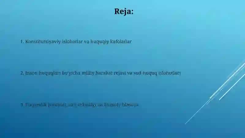 Yangi O‘zbekiston dastlabki inson haq-huquqlari va erkinliklari kafolatining yaratilishi 2